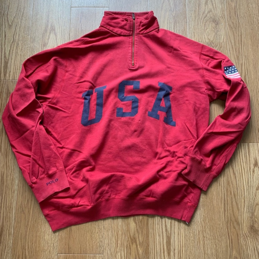 Vintage 96 Polo By Ralph Lauren Usa 1/4 Zip Sweater Large